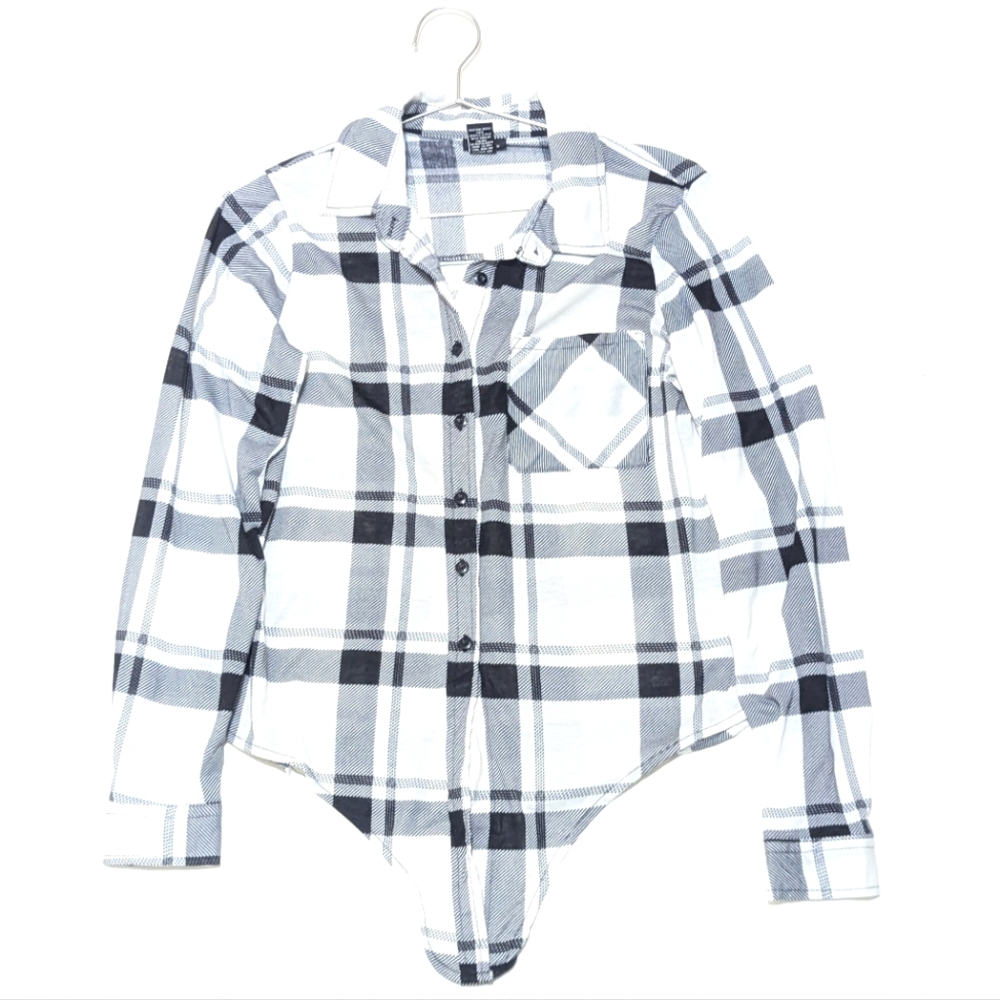 Rue 21 | Flannel | Plaid | Black and White | Buttons Up | Casual | Shabby Chic |
